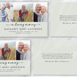 Carte De Remerciements Dans la mémoire aimante Trois photos Sympathie f