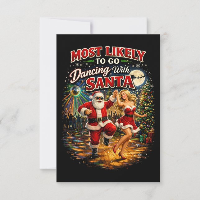 Carte De Remerciements Danse avec le Père Noël (Devant)