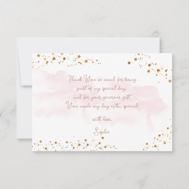 Carte De Remerciements Danse et ballerine tourbillon anniversaire (Devant)