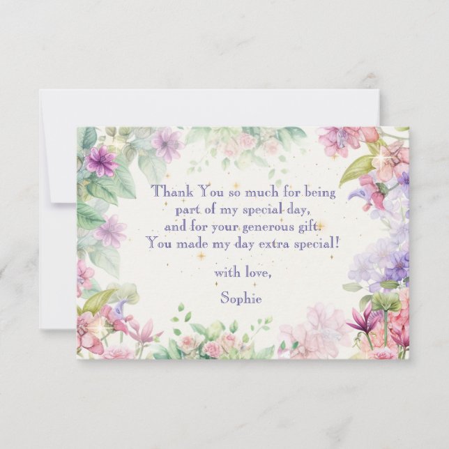 Carte De Remerciements danse et tournoiement ballerine anniversaire (Devant)