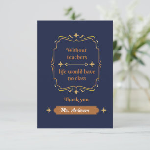 Carte de remerciements d'appréciation des enseigna