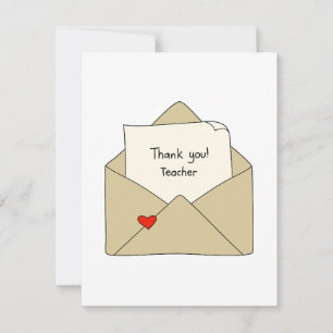 Carte de remerciements d'appréciation des enseigna
