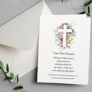 Carte de remerciements d'appréciation du pasteur