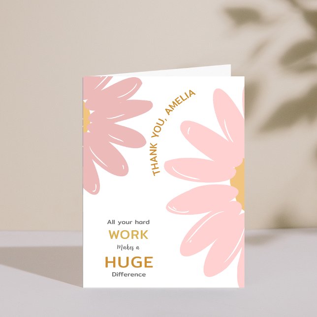 Carte de remerciements d'appréciation du personnel (Flower Employee Staff Appreciation Thank You Card)