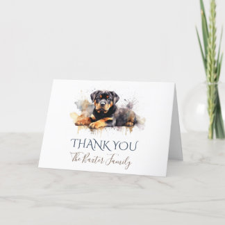 Carte de remerciements d'aquarelle Rottweiler