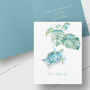 Carte de remerciements d'aquarelle Tropical Blue S
