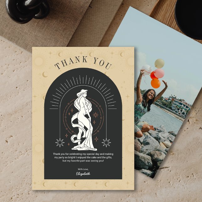Carte de remerciements d'arc mystique Zodiac Virgo (Mystic Virgo Zodiac Arch Thank You Card)