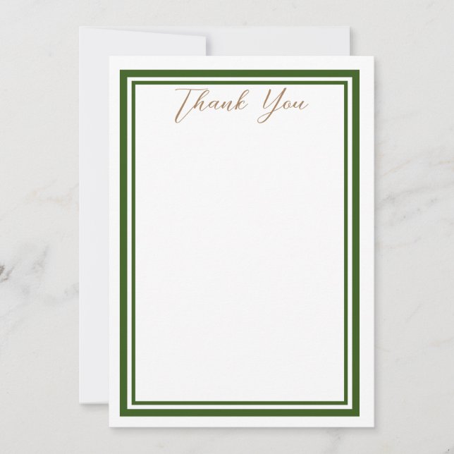 Carte De Remerciements Dark Green Minimalist (Devant)