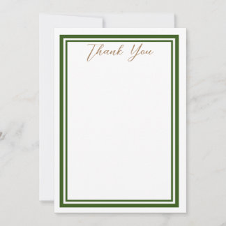 Carte De Remerciements Dark Green Minimalist