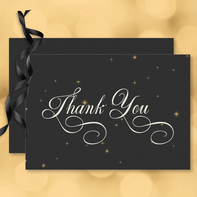 Carte De Remerciements Dark Moody Victorian Stars Mariage (Dark Moody Victorian Stars Wedding Thank You Card)