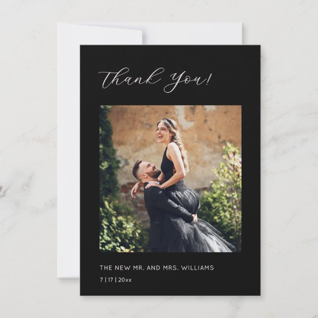 Carte De Remerciements  Dark Romantic Roses Watercolor Wedding  (Devant)