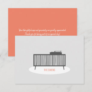 Carte de remerciements d'armoire d'enregistrement