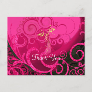 Carte de remerciements d'art profond rose Calla Li