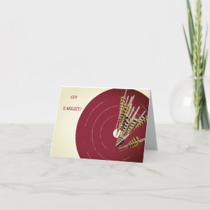 CARTE DE REMERCIEMENTS DARTS DARTBOARD SUR CIBLE ANNIVERSAIRE PERSONNALIS