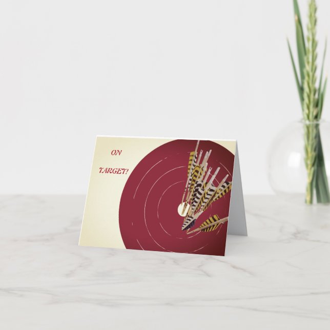 CARTE DE REMERCIEMENTS DARTS DARTBOARD SUR CIBLE ANNIVERSAIRE PERSONNALIS (Devant)