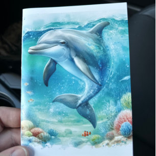 Carte De Remerciements Dauphin Côté Mer Sous la Mer