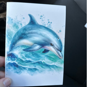 Carte De Remerciements Dauphin sous la mer côtière