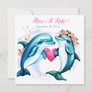 Carte De Remerciements Dauphins mignons