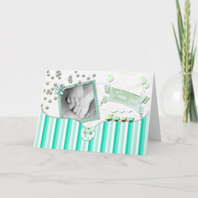 Carte de remerciements de baby shower (Devant)