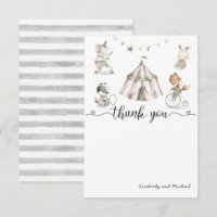 Carte de remerciements de Baby shower animal bébé