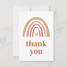 Carte de remerciements de Baby shower arc-en-ciel 