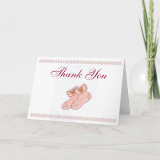 Carte de remerciements de baby shower avec cabots