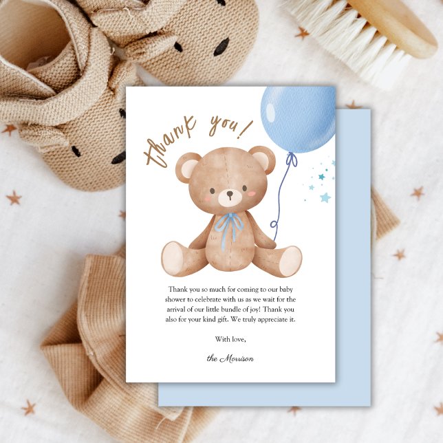 Carte de remerciements de Baby shower Baudrier ble (Créateur téléchargé)