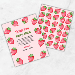 Carte de remerciements de Baby shower Berry Sweet