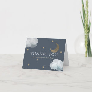 Carte de remerciements de Baby shower bleu Cloud S