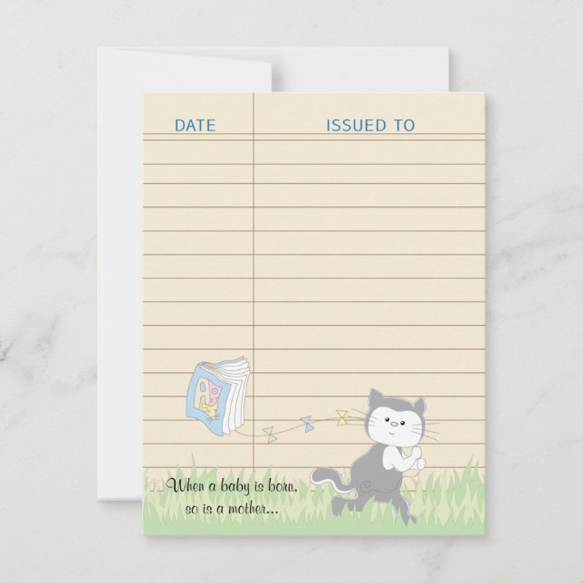 Carte de remerciements de baby shower, bleu/constr (Devant)