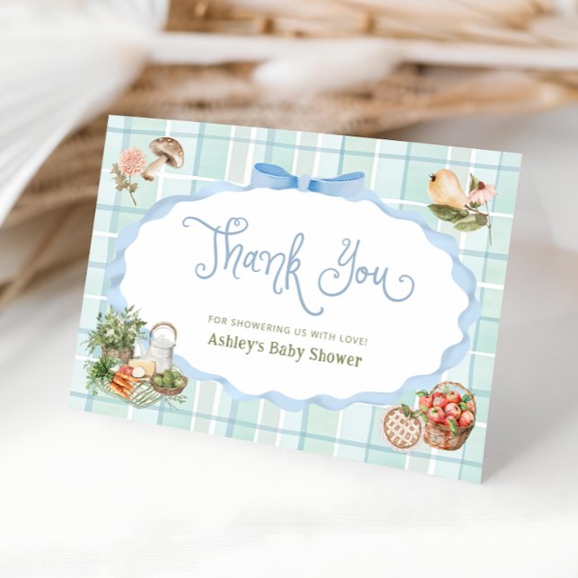 Carte de remerciements de Baby shower bleu du marc (Créateur téléchargé)