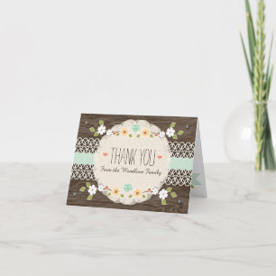 CARTE DE REMERCIEMENTS DE BABY SHOWER BOHO FLORALE