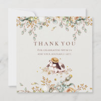 Carte de remerciements de Baby shower botanique ru