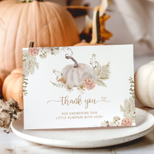 Carte de remerciements de baby shower citrouille B
