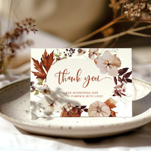 Carte de remerciements de baby shower citrouille B