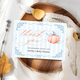 Carte de remerciements de Baby shower Citrouille b