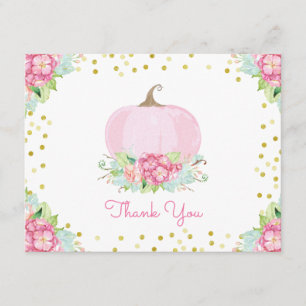 Carte de remerciements de Baby shower Citrouille r