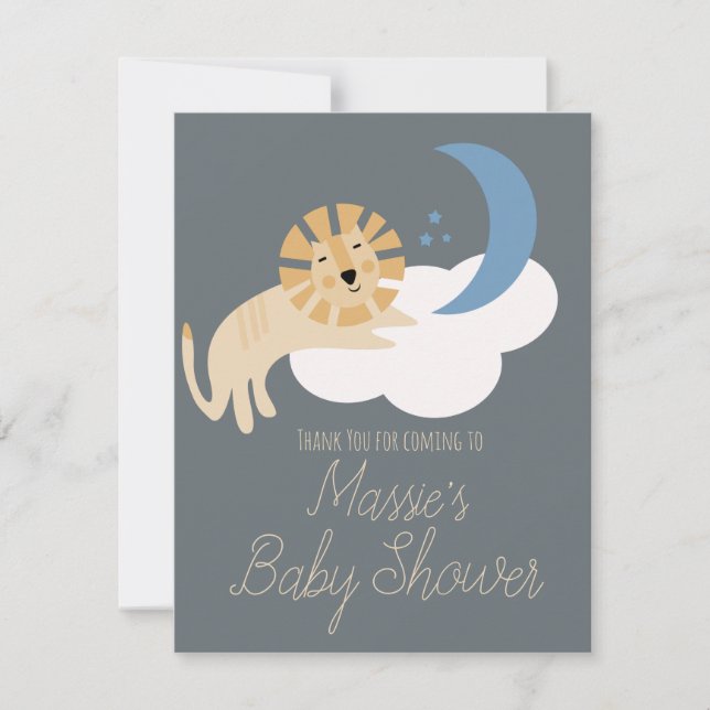 Carte de remerciements de Baby shower Cloud Lion M (Devant)