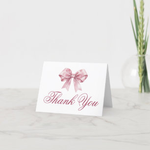 Carte de remerciements de Baby shower Coquette Bow
