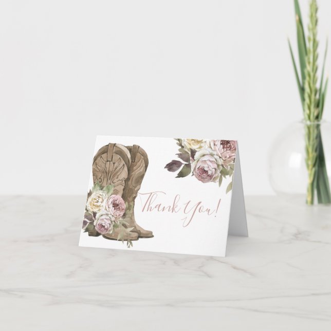 Carte de remerciements de Baby shower Cowgirl (Devant)