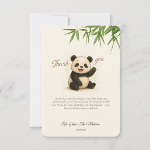 Carte de remerciements de Baby shower Cute Panda