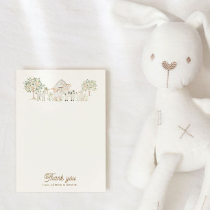 Carte de remerciements de Baby shower Cutie Cultiv