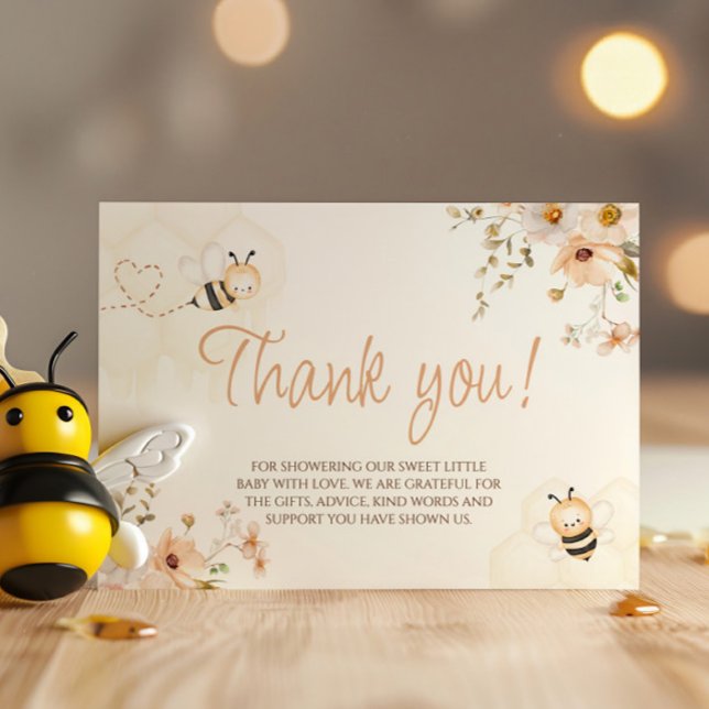 Carte de remerciements de Baby shower d'abeilles a (Créateur téléchargé)