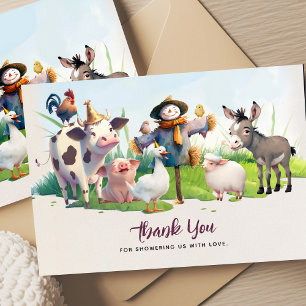 Carte de remerciements de Baby shower d'animaux de
