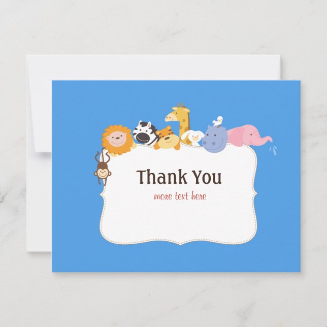 Carte de remerciements de baby shower d'arche de (Devant)