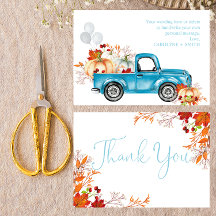 Carte de remerciements de Baby shower d'automne ci