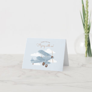 Carte de remerciements de Baby shower d'avion Vint