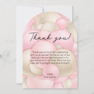Carte de remerciements de Baby shower de ballon à 
