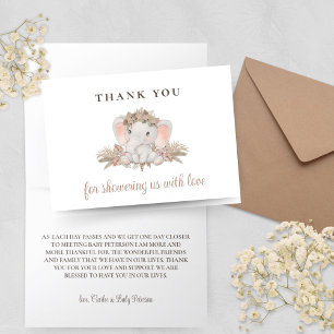 Carte de remerciements de Baby shower de Boho Cute