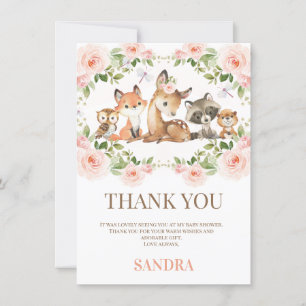 Carte de remerciements de Baby shower de bois flor